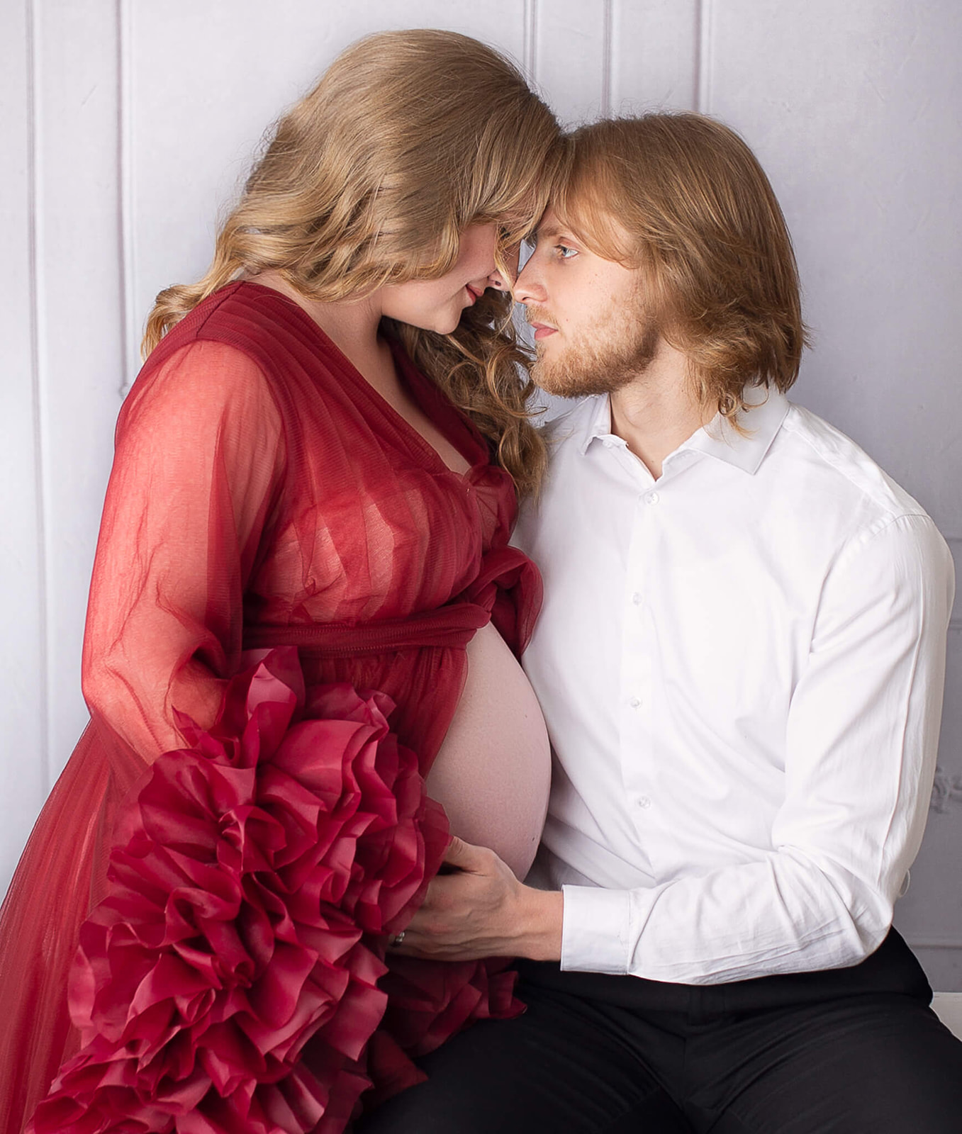 happy couple during their canton OH maternity photoshoot