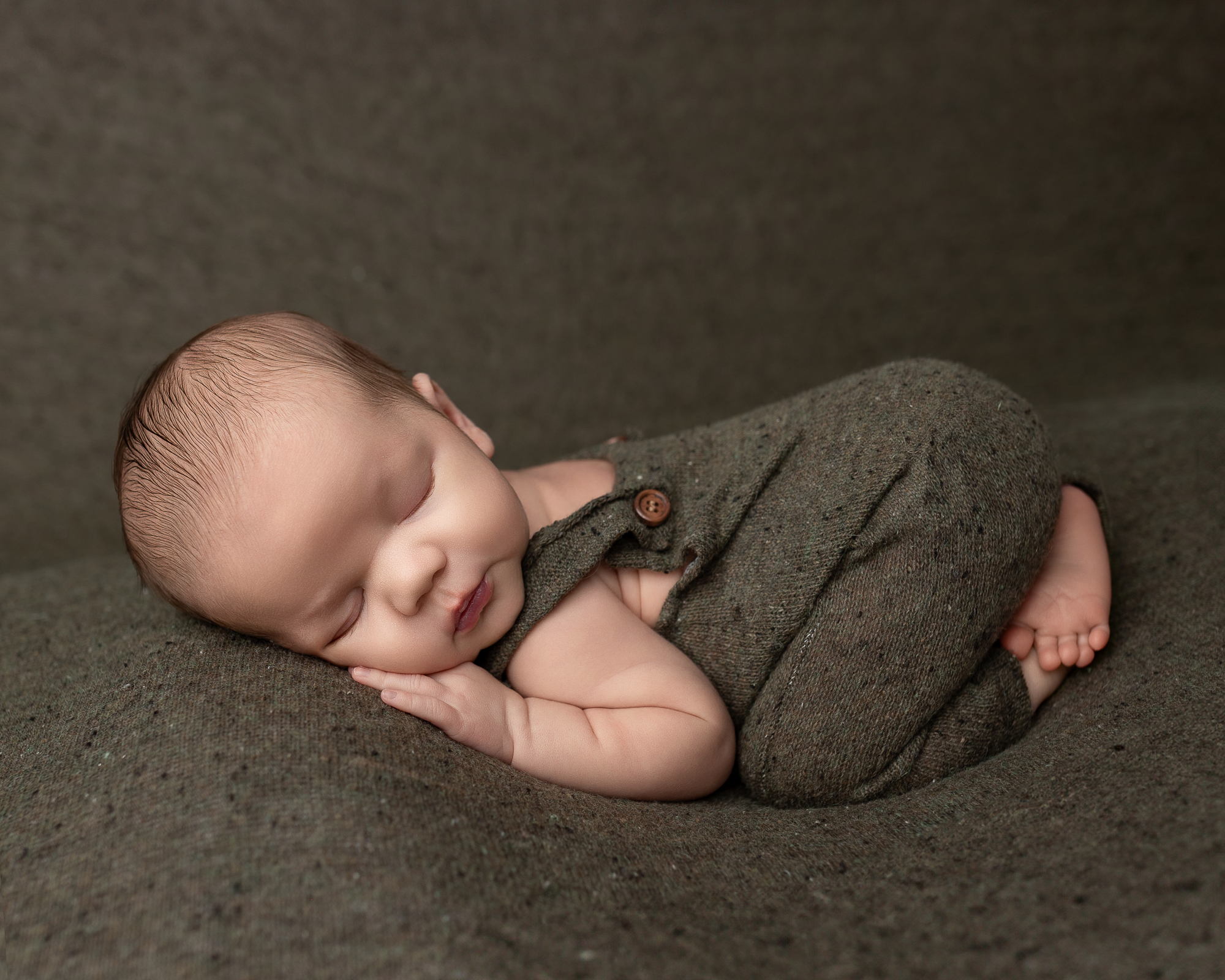 Akron newborn photography close-up of sleeping newborn baby